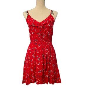 Express Floral Wrap Mini Dress Red Size S Petite